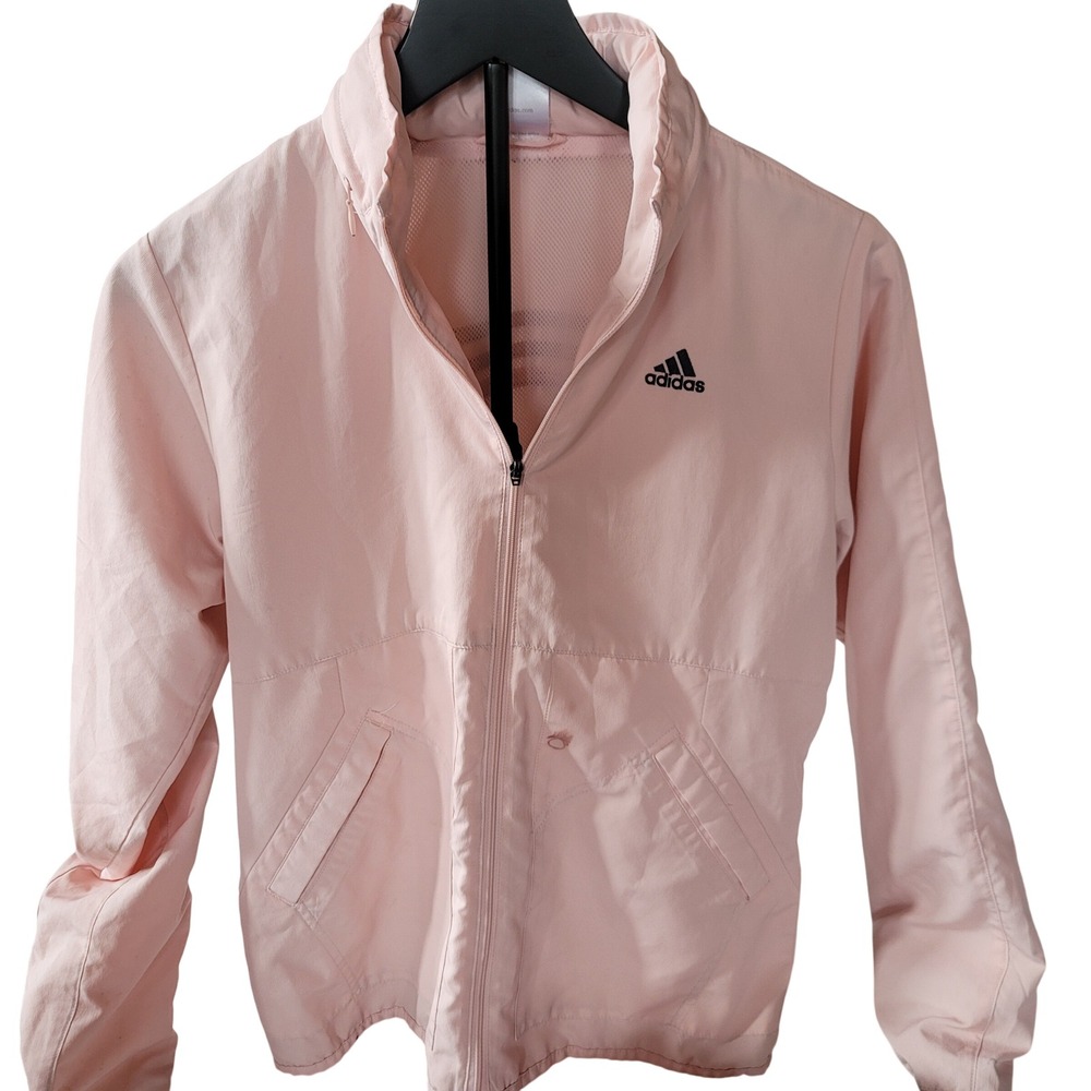 Adidas Pink Track‎ Jacket Zip Up Full Zip Athletic Women's Size S Sporty